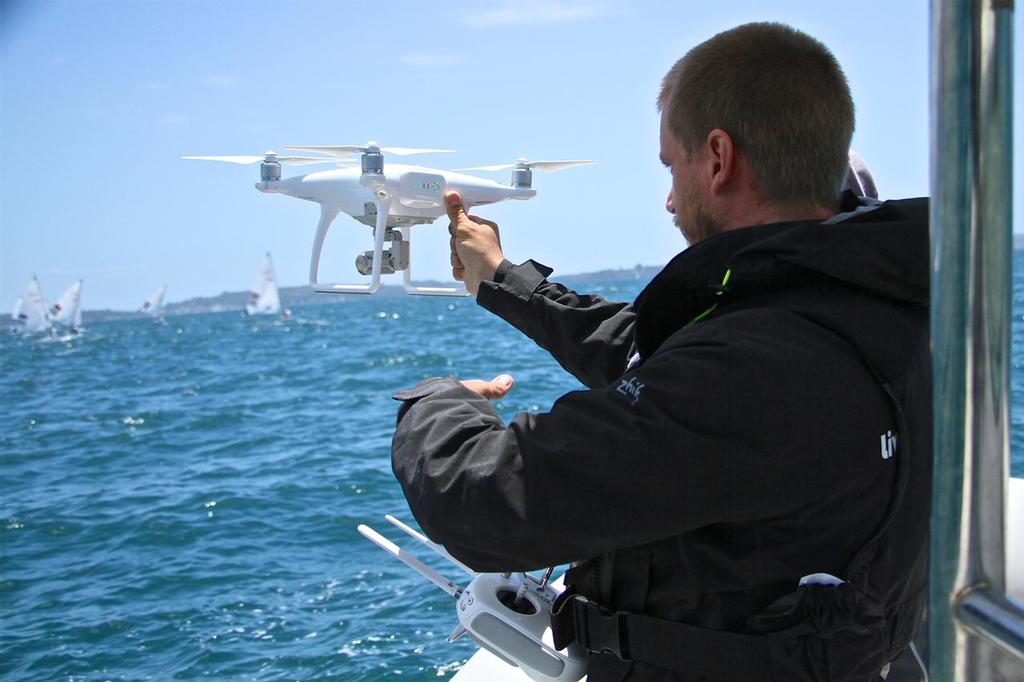 Drone release - Aon Youth Worlds 2016, Torbay, Auckland, New Zealand, Day 2 © Richard Gladwell www.photosport.co.nz